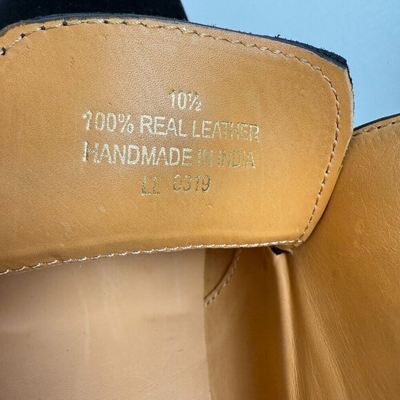 Like New Carlos Santos Black Suede Single Buckle Strap Loafer